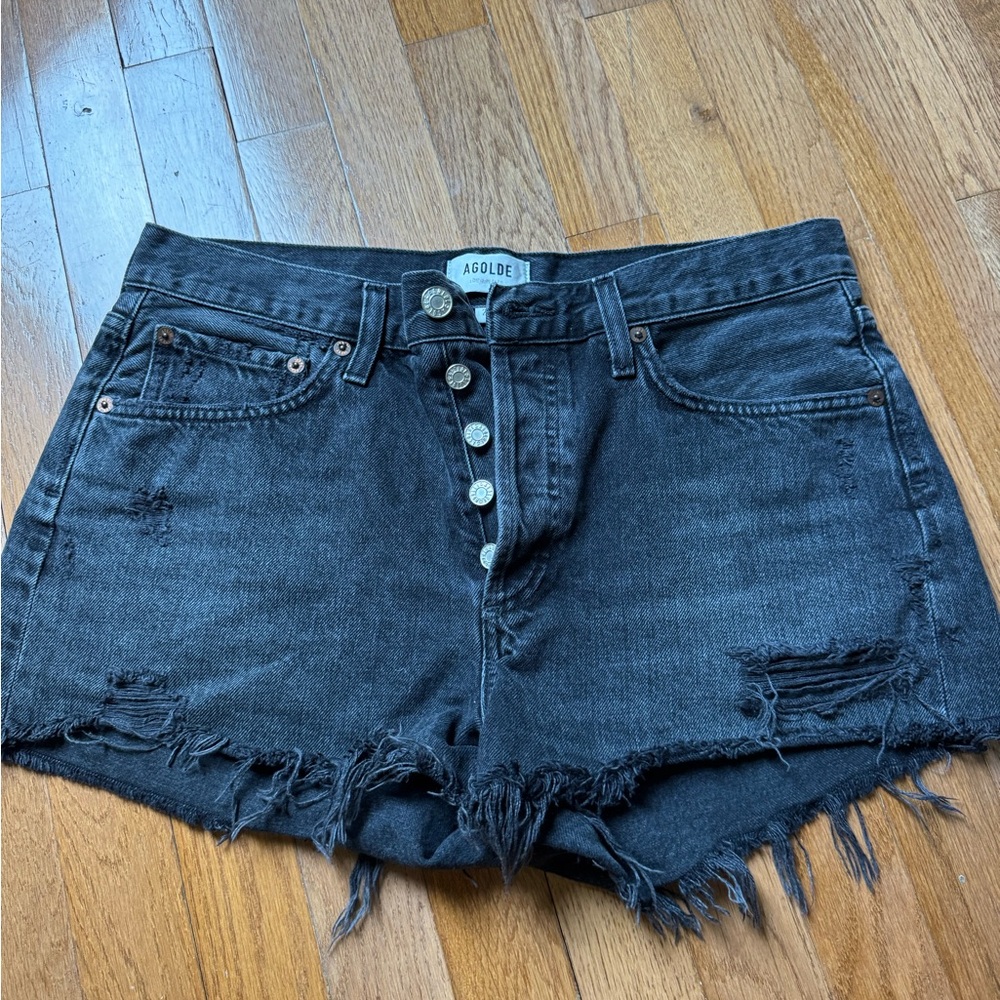 AGOLDE Parker Vintage Cut Off Denim Short in Theme size 28